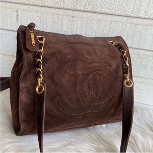 Chanel Timeless Chain Suede Shoulder Bag